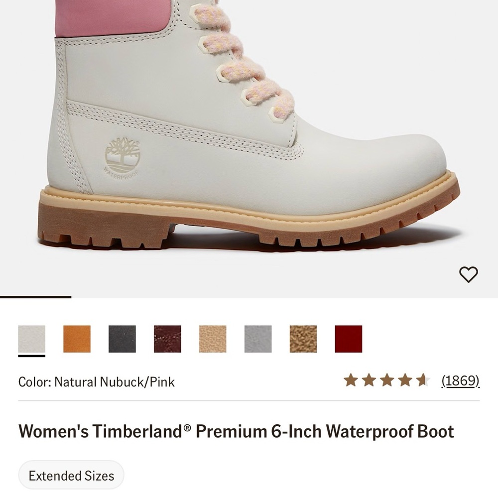 Timberland Women's Pink and White Waterproof Boots